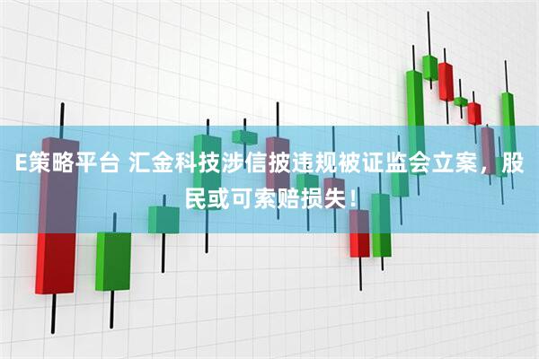 E策略平台 汇金科技涉信披违规被证监会立案，股民或可索赔损失！