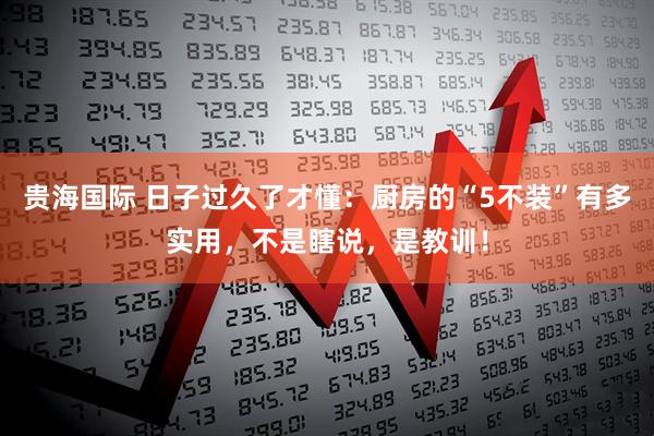 贵海国际 日子过久了才懂：厨房的“5不装”有多实用，不是瞎说，是教训！