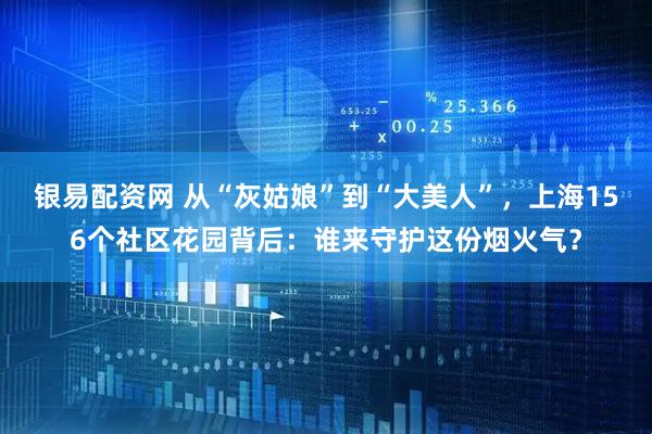 银易配资网 从“灰姑娘”到“大美人”，上海156个社区花园背后：谁来守护这份烟火气？