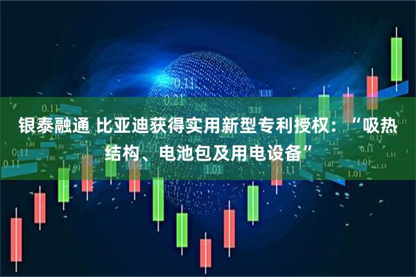 银泰融通 比亚迪获得实用新型专利授权：“吸热结构、电池包及用电设备”